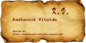 Kadlecsik Vitolda névjegykártya